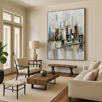 Impressionistic Cityscape - Cityscape Painting On Canvas DKH1451