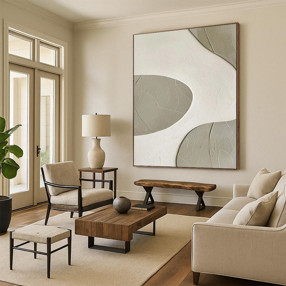 “Curved Textured Abstract” - Abstract Painting On Canvas CT2341