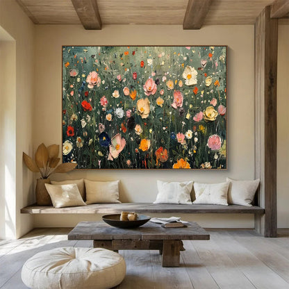 “Colorful Wildflower Meadow” - Lively Botanical Painting On Canvas DKH809
