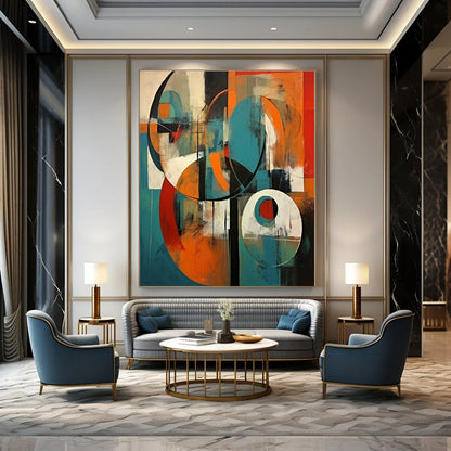 Colorful Geometric Circles - Abstract Bauhaus - Style Acrylic CT1259