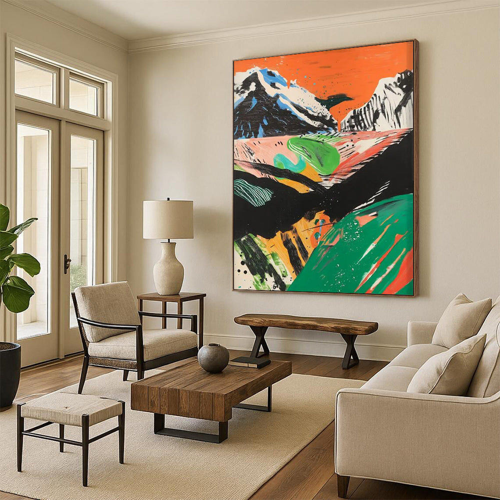 “Colorful Mountain Landscape” - Abstract Landscape Painting On Canvas DTP092