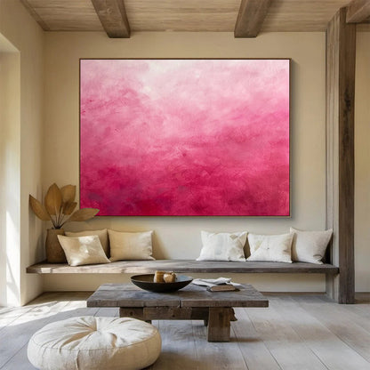 Gradient Pink Abstract Painting On Canvas DKH272