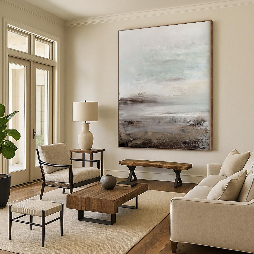 “Muted Coastal Landscape” - Abstract Landscape Painting On Canvas DTP153