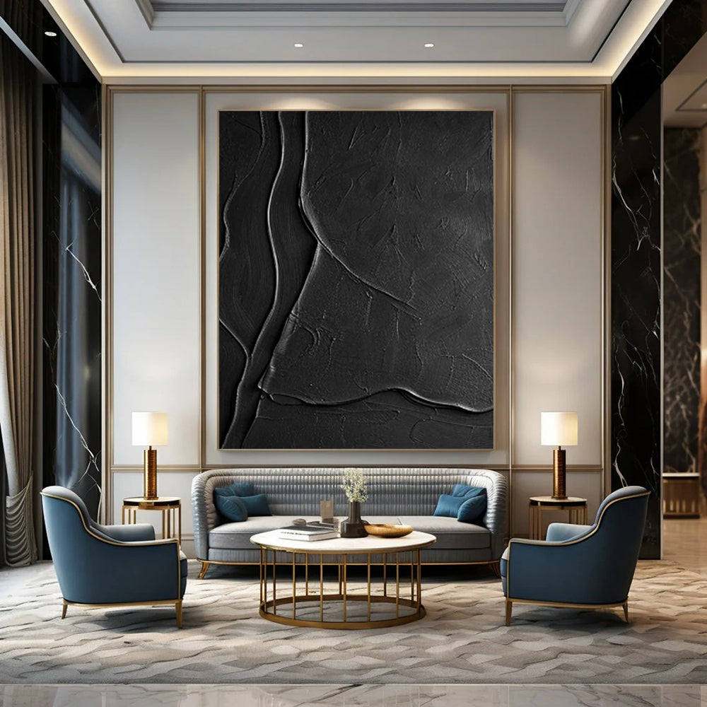 “Dark Textured Abstraction” – Expressive Textured Painting CT1069