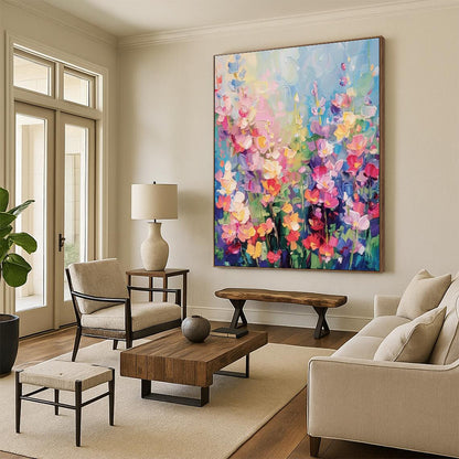 “Vibrant Floral Hues, Impasto Flowers” - “Blooming Symphony”，Impasto Oil Painting CT0694