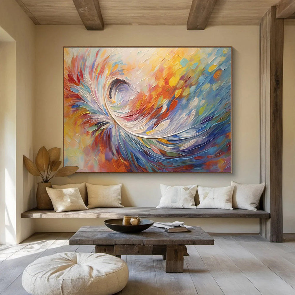 “Color Swirl - Vibrant Multicolor Abstract Painting On Canvas” DKH870