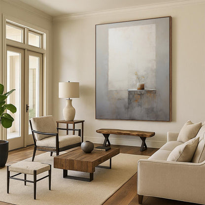“Minimalist Vase and Wall” - Minimalist Still Life Painting CT1989