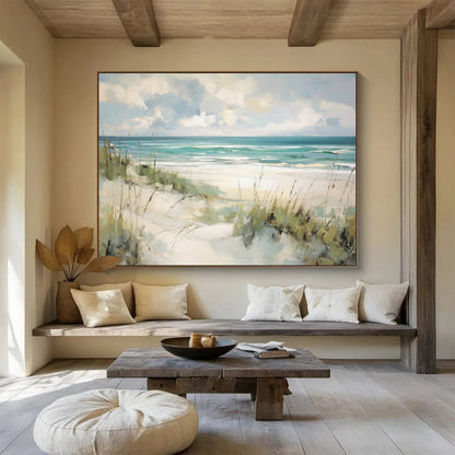 Coastal Breeze Soft Tones Beach Scene Painting On Canvas DKH171