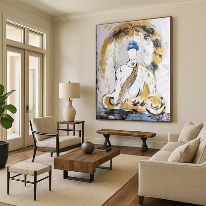 “Abstract Meditative Figure” – Textured Spiritual Acrylic CT2098