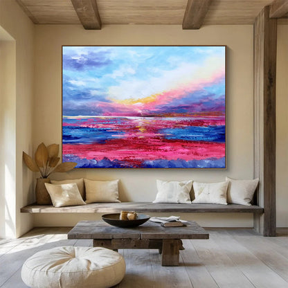 Colorful Sunset Seascape Painting On Canvas DKH287