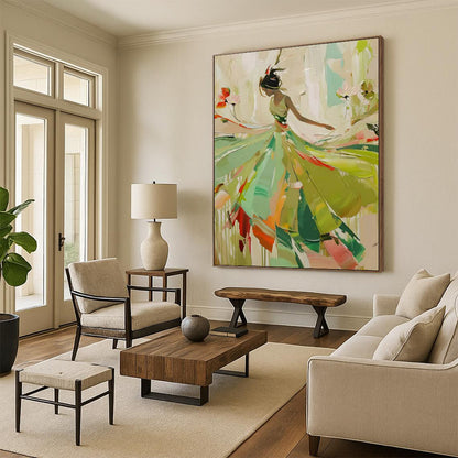 “Dancing Figure” - Colorful Abstract Figure Painting On Canvas CT2238