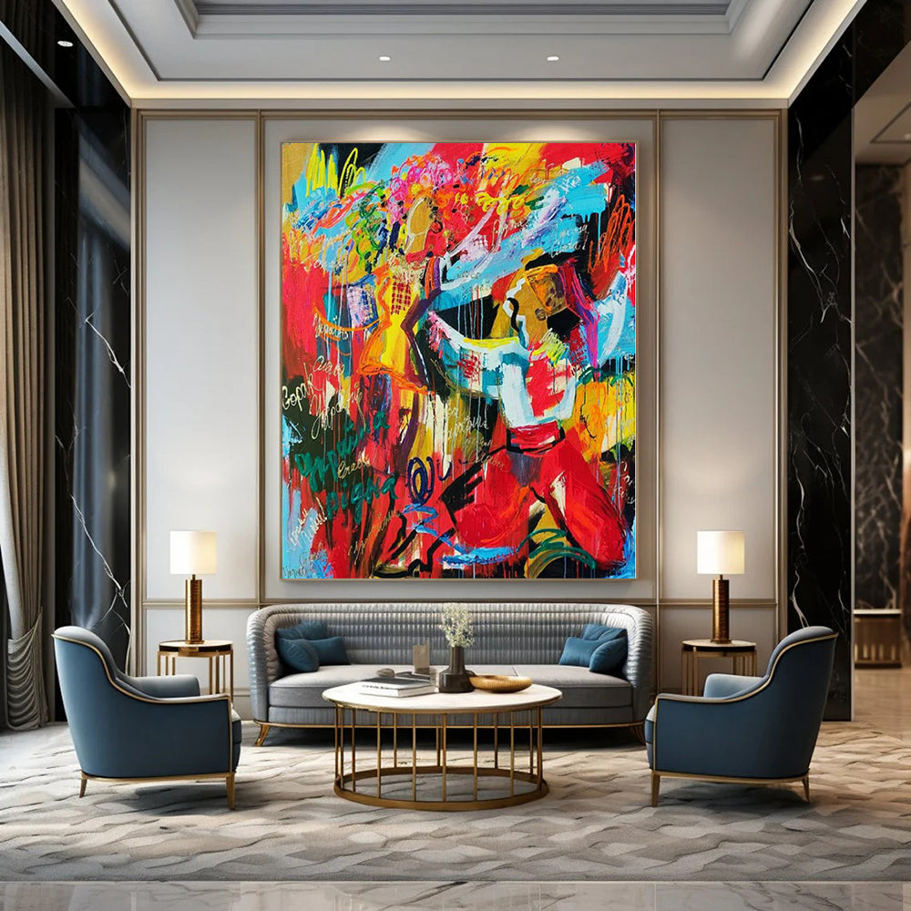 “Colorful Abstract Celebration” – Abstract Expressionist Painting CT1192