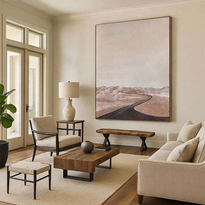 “Desert Road in Monochrome”，Abstract Landscape Style CT0665