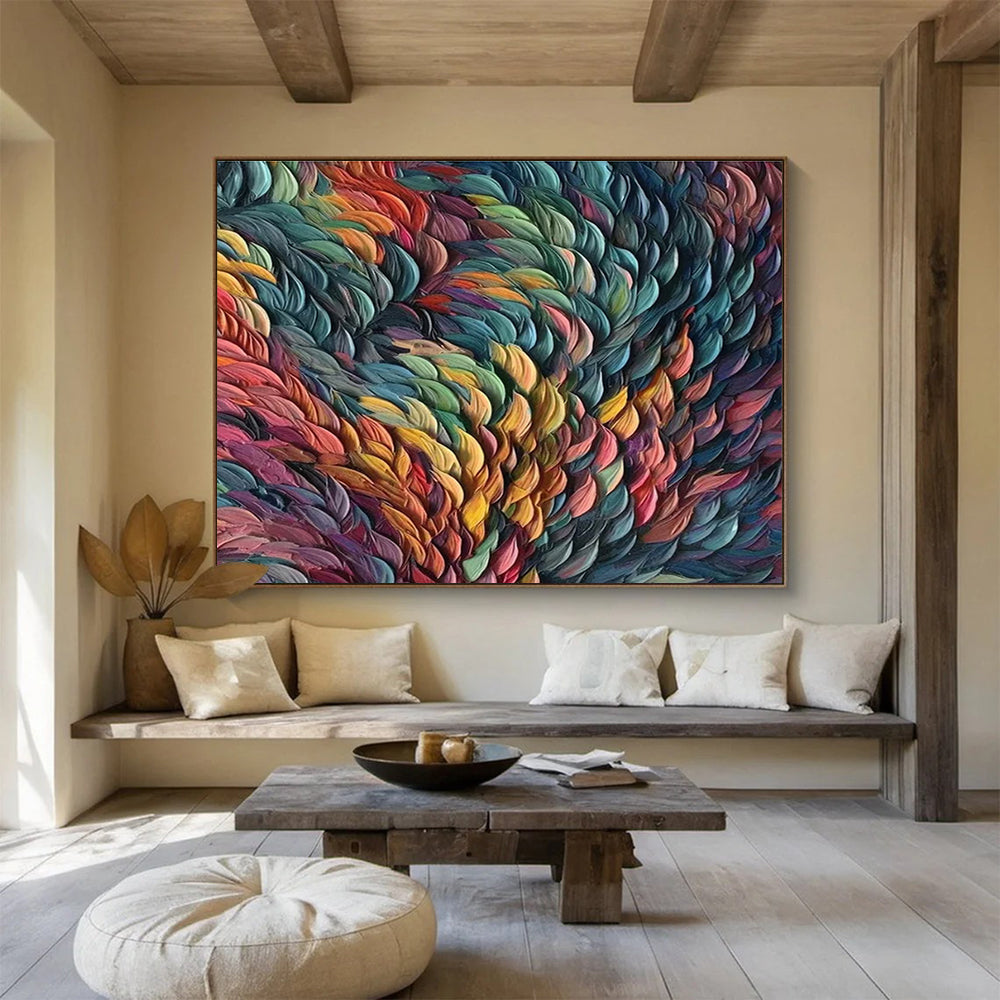 “Colorful Textured Waves” - Dynamic Abstract Painting On Canvas DKH857