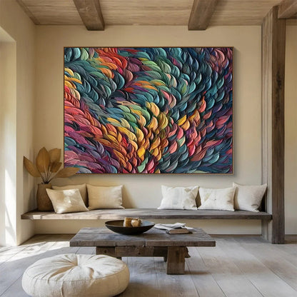 “Colorful Textured Waves” - Dynamic Abstract Painting On Canvas DKH857