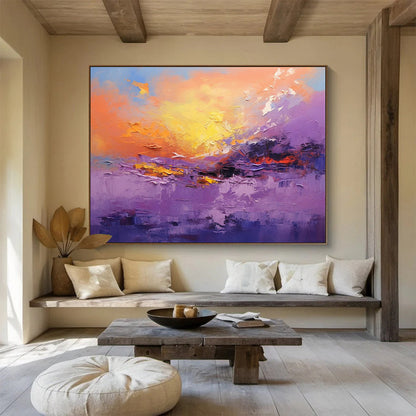 “Vibrant Sunset Landscape” Impressionistic Scenery Painting On Canvas DLZ084