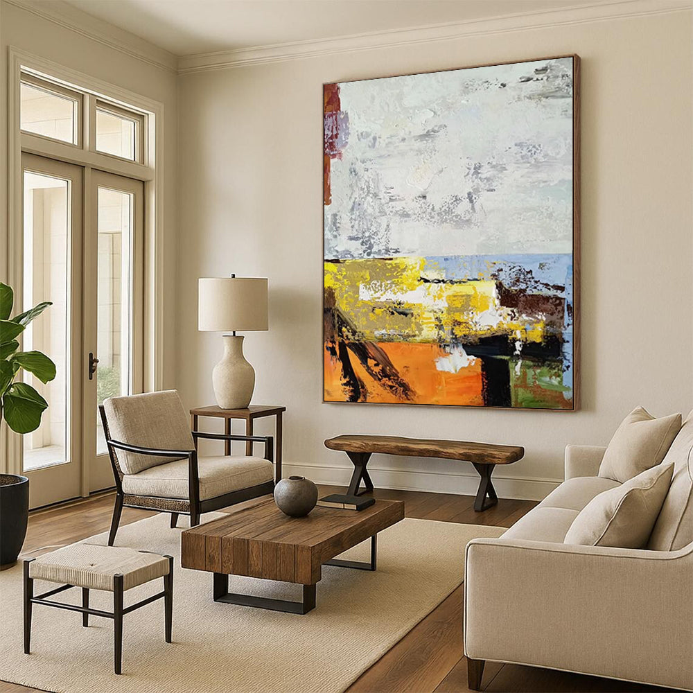 “Bold Color Block Abstract” - Expressionist Painting On Canvas DTP019