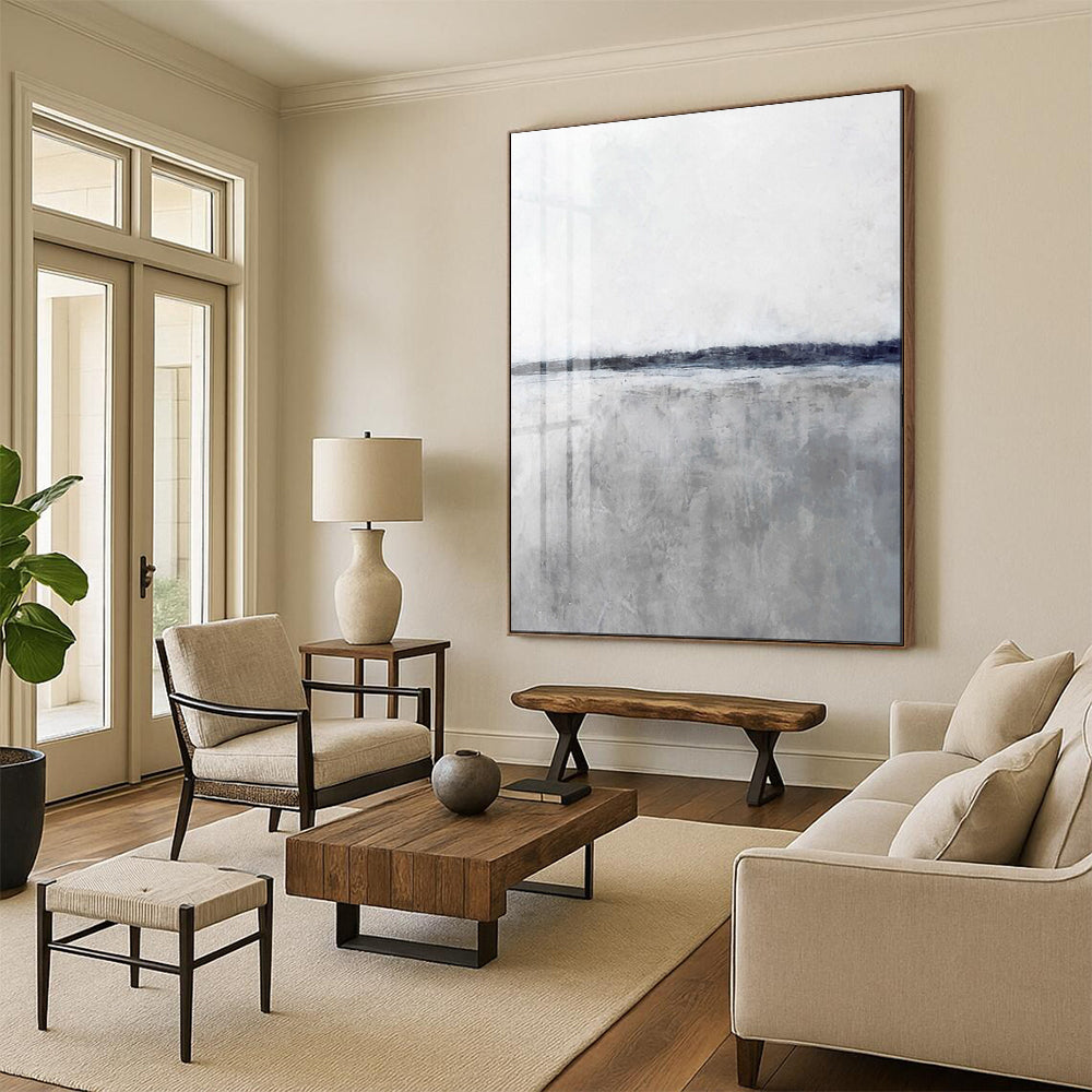 “Gray and White Landscape” - Abstract Landscape Art CT2024