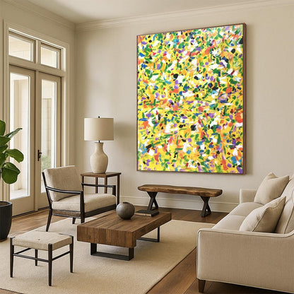 “Yellow Confetti” ，Abstract Expressionist Acrylic Painting CT0901