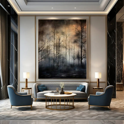 Dark Forest Silhouettes - Moody Landscape Art CT1204