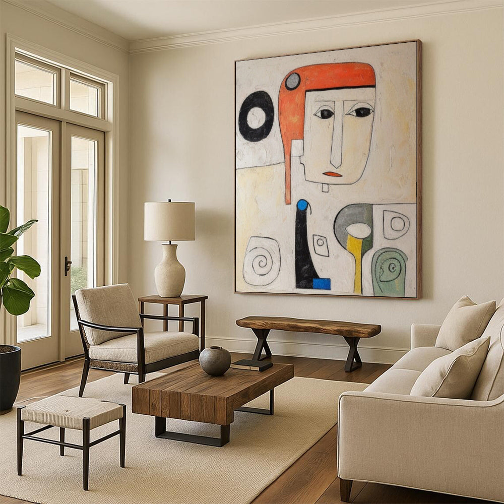 “Colorful Cubist Portrait” - Abstract Cubist - Style Painting On Canvas DTP004