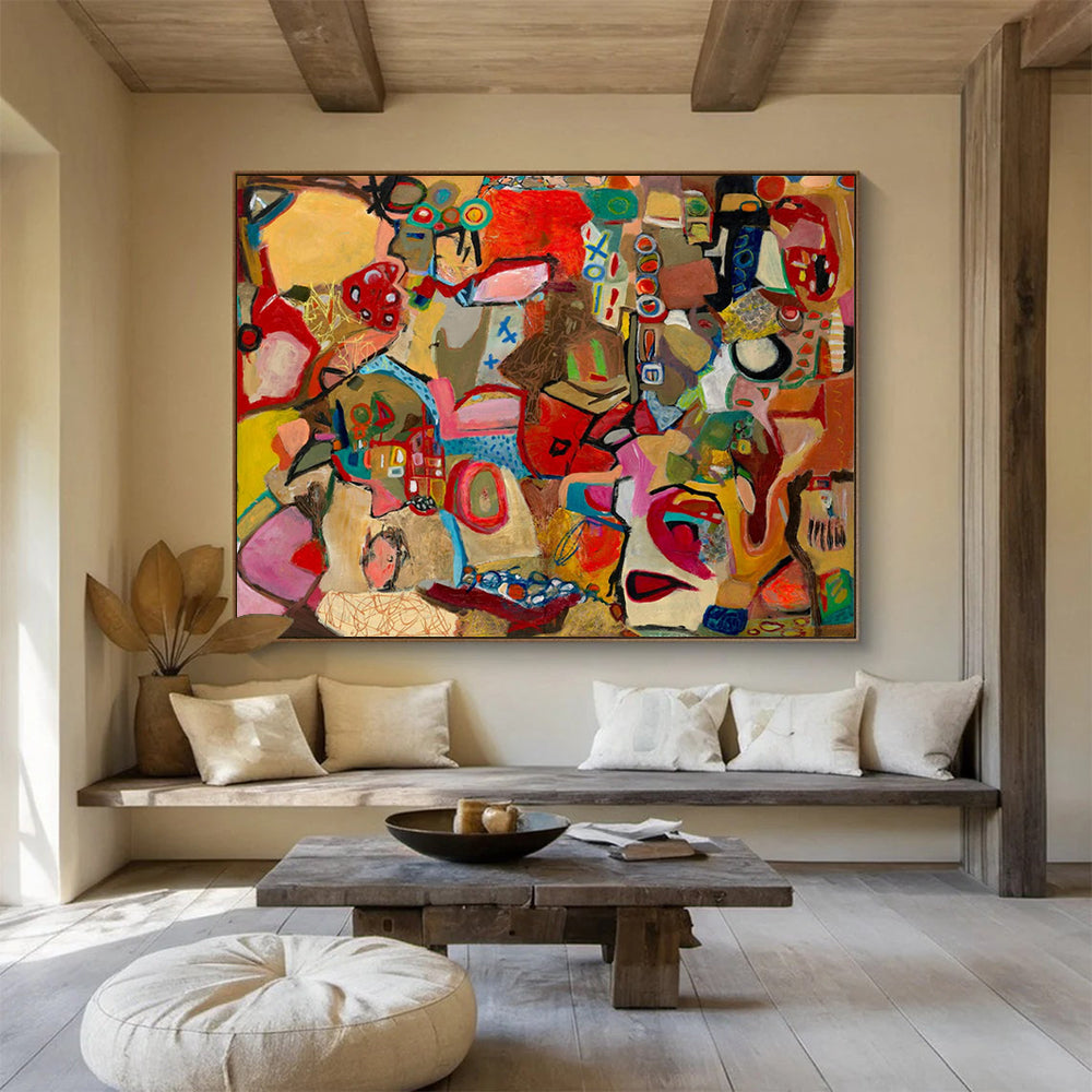 Colorful Abstract Composition - Abstract Expressionist Painting On Canvas DLZ240