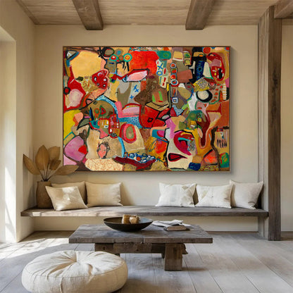 Colorful Abstract Composition - Abstract Expressionist Painting On Canvas DLZ240