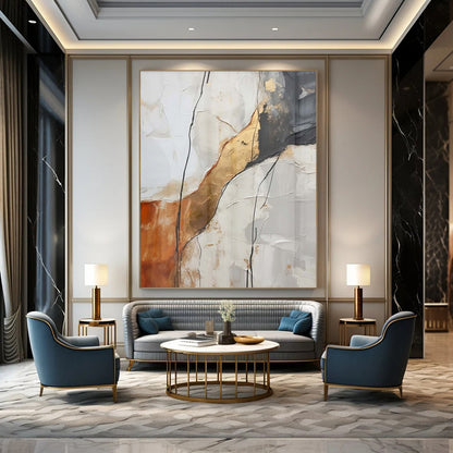 “Textured Earth - Tone Abstraction” – Textured Abstract Art CT1046