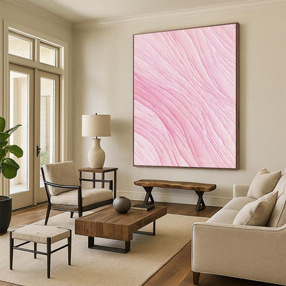 “Pink Textured Waves” - Abstract Textured Painting CT1979