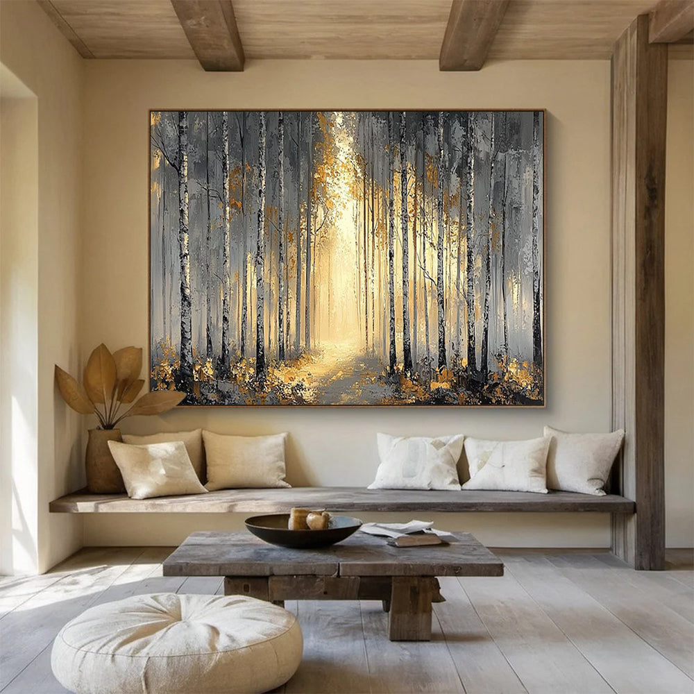 “Misty Forest Path” Landscape - inspired Oil Painting On Canvas DLZ159