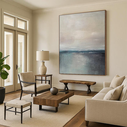 “Muted Sea and Sky” - Impressionist Landscape Painting On Canvas DTP034