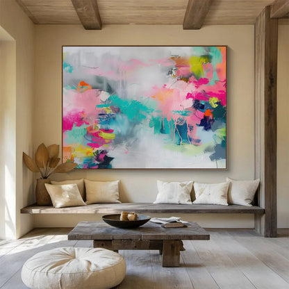 “Pastel Pop Abstract” Abstract Acrylic Painting On Canvas DKH475