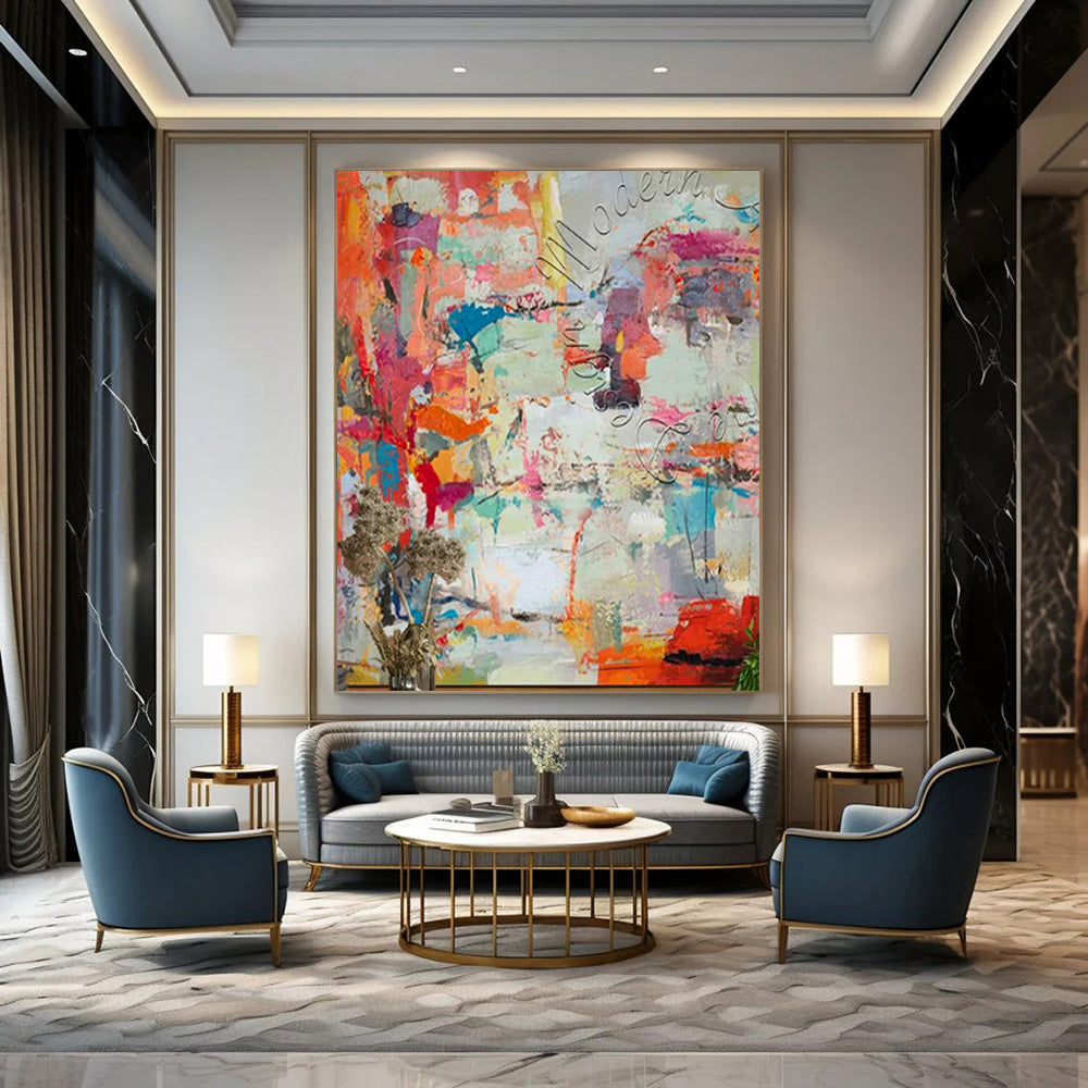 “Vibrant Mixed - Media Abstract” ，Mixed - Media Abstract Art CT0931