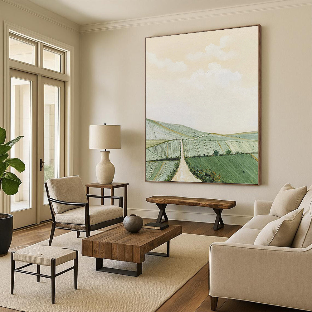 Pastel Landscape with Path - Landscape Painting On Canvas DKH1449