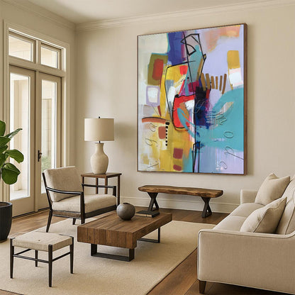 “Vibrant Abstract Shapes” ，Colorful Abstract Composition CT0889