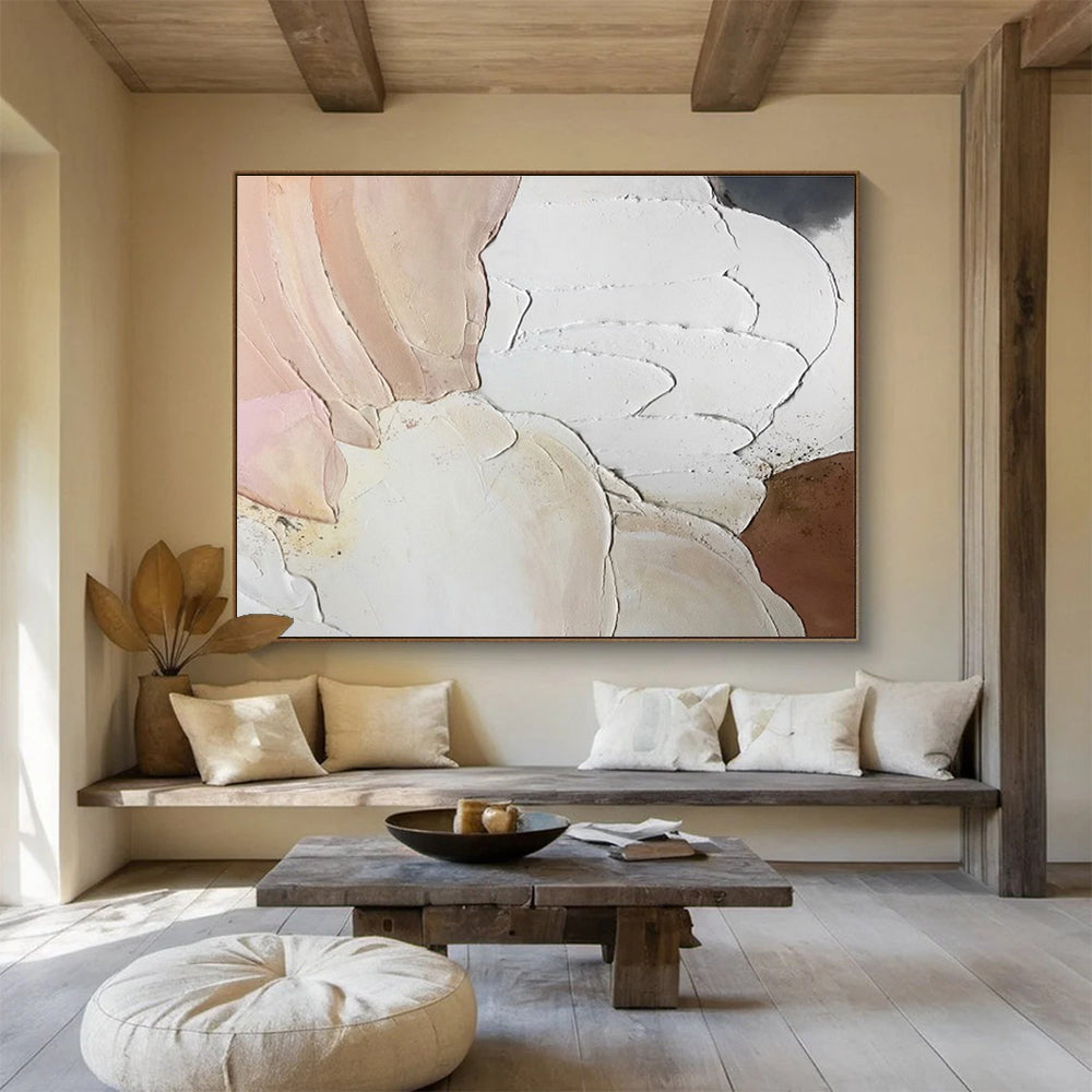 Textured Pastel Shapes Painting On Canvas DKH184