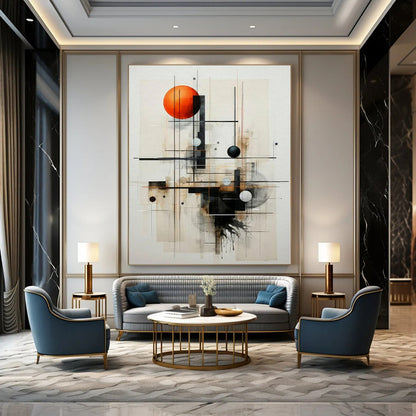 Linear Geometry with Spheres - Abstract Constructivist Art CT1213