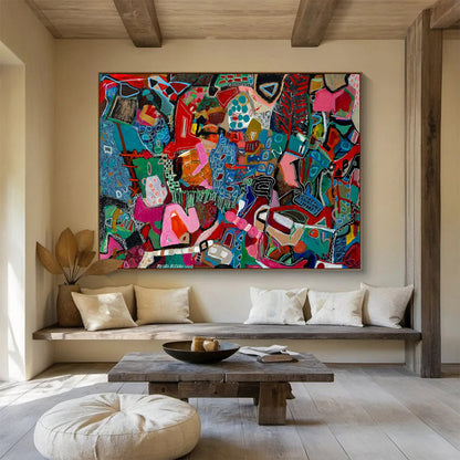 Vibrant Colorful Abstract - Abstract Expressionist Painting On Canvas DLZ242