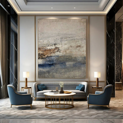 “Gray - Brown & Blue Textured Seascapes” – Abstract Seascape Art CT0976