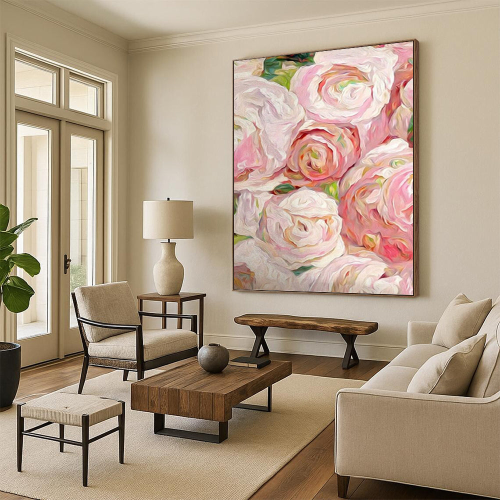 “Soft - Hued Floral Oil Painting” Painting On Canvas DKH0983