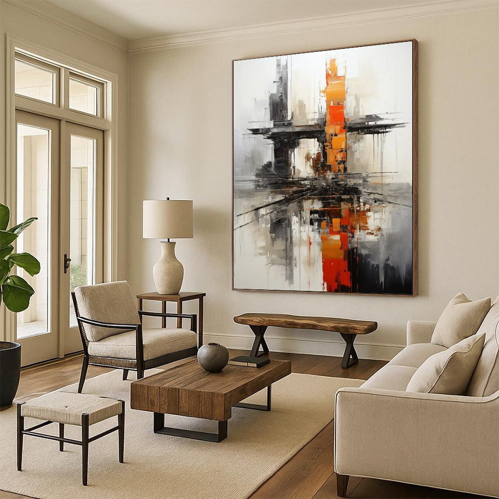 Urban Abstract Reflection - Cityscape - Inspired Abstract Painting On Canvas CT2265