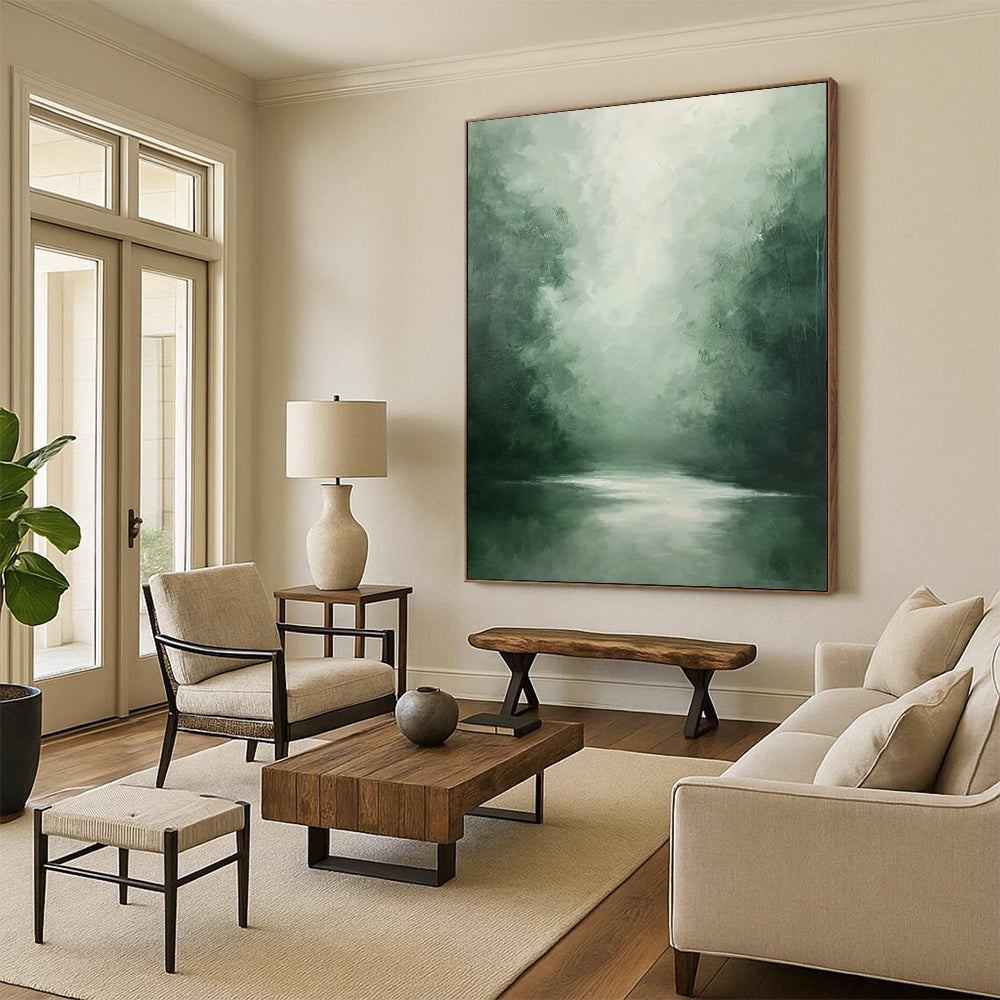 “Misty Green Forest” - Impressionist Landscape Painting On Canvas DTP024