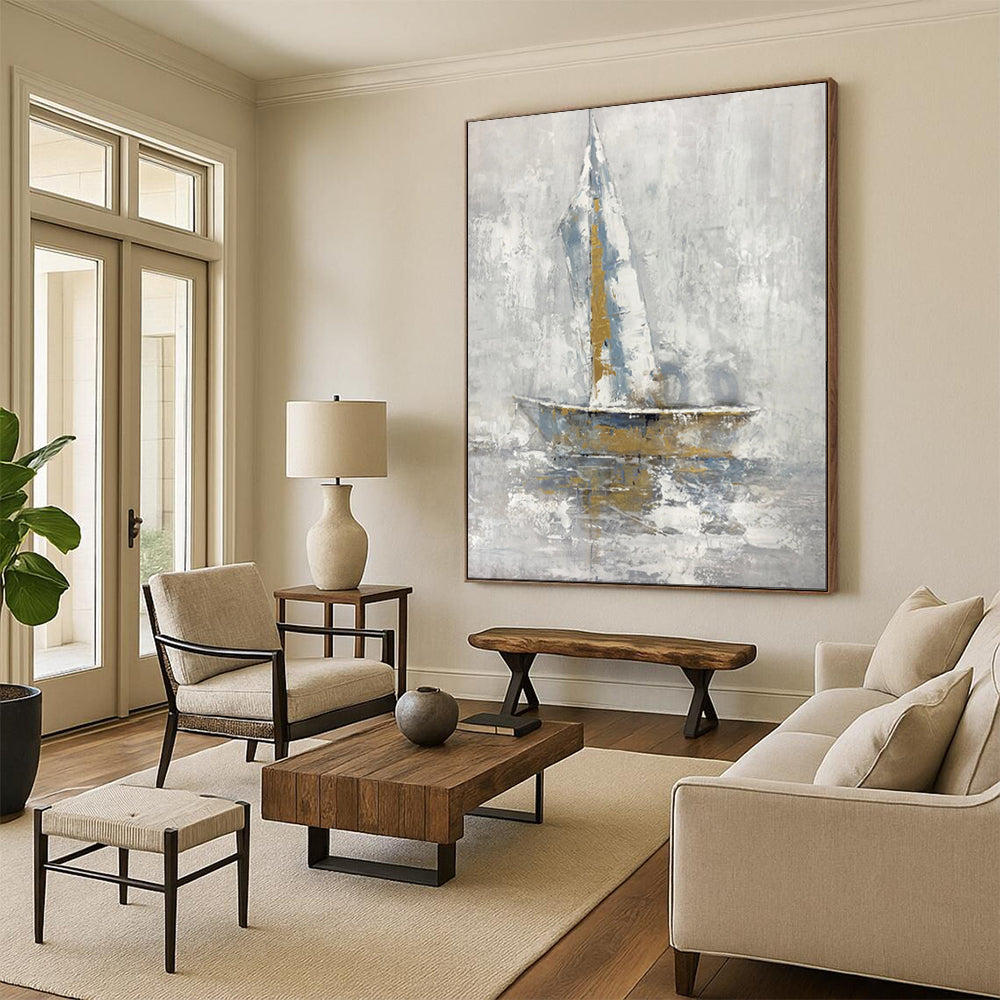 Golden Sail Abstract Nautical Art CT1957