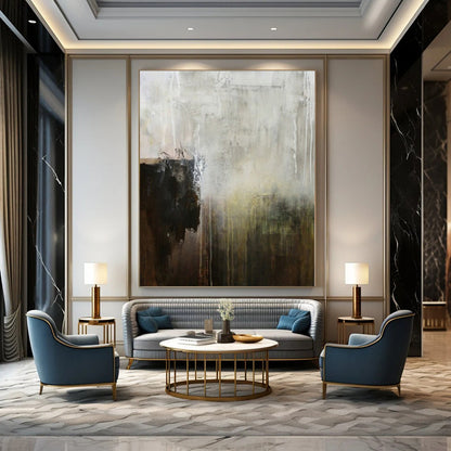 “Neutral Toned Abstract Drips” – Abstract Expressionist Painting CT1151