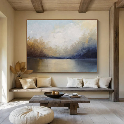 “Soft - Toned Lake ‘Tranquil Waterscape’” - Impressionist Landscape Painting On Canvas DLZ041