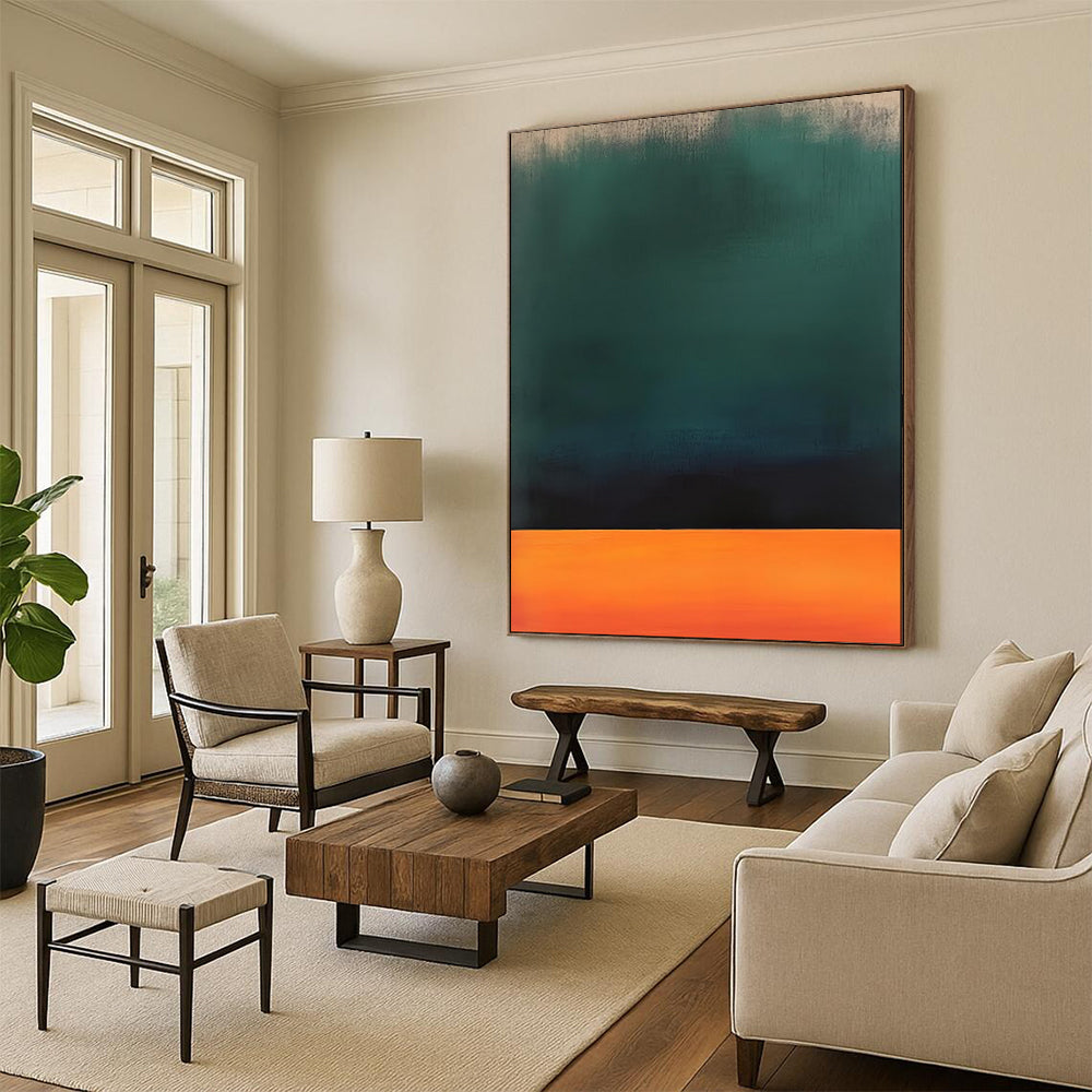 “Green - Black - Orange Gradient” - Color Field Art with a Twist CT1950
