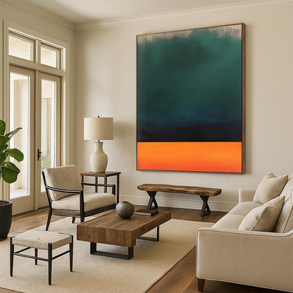 “Green - Black - Orange Gradient” - Color Field Art with a Twist CT1950