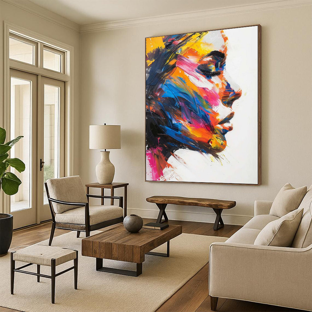 “Colorful Abstract Portrait” - Expressionist Portrait Painting On Canvas DTP089