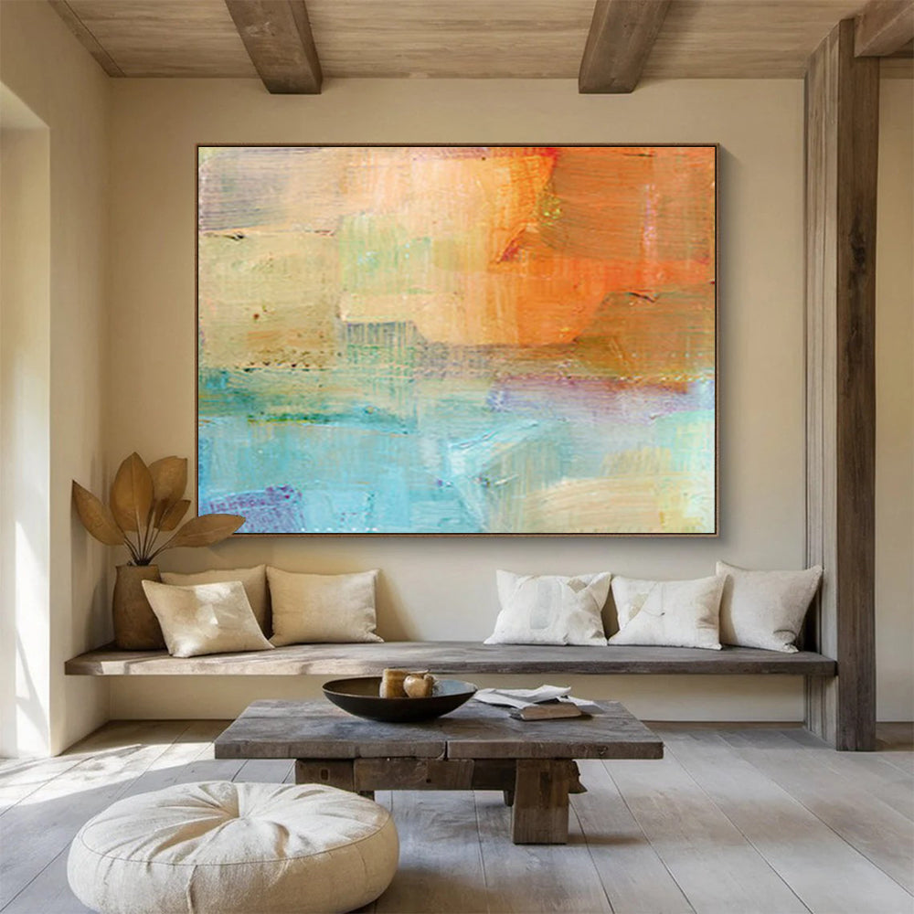“Soft Color Block Abstract” Abstract Acrylic Painting On Canvas DKH401
