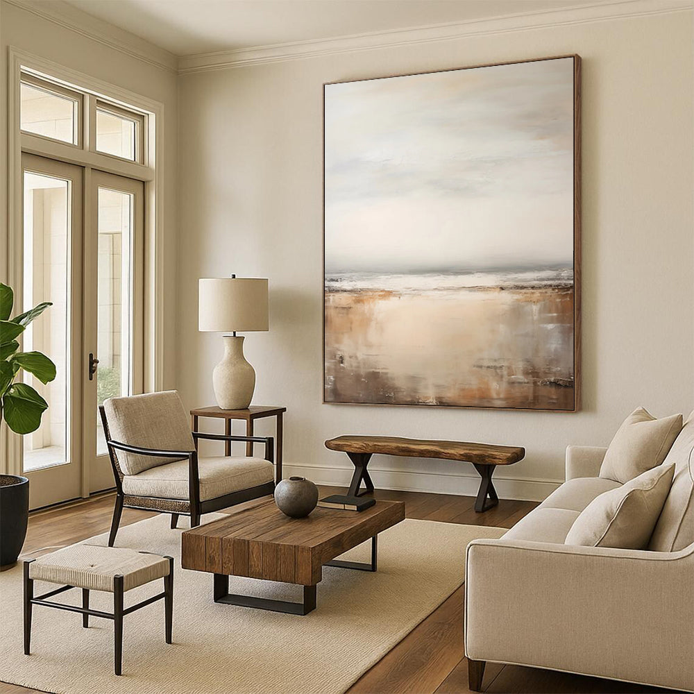 “Muted Coastal Abstraction” - Abstract Landscape Painting On Canvas DTP132